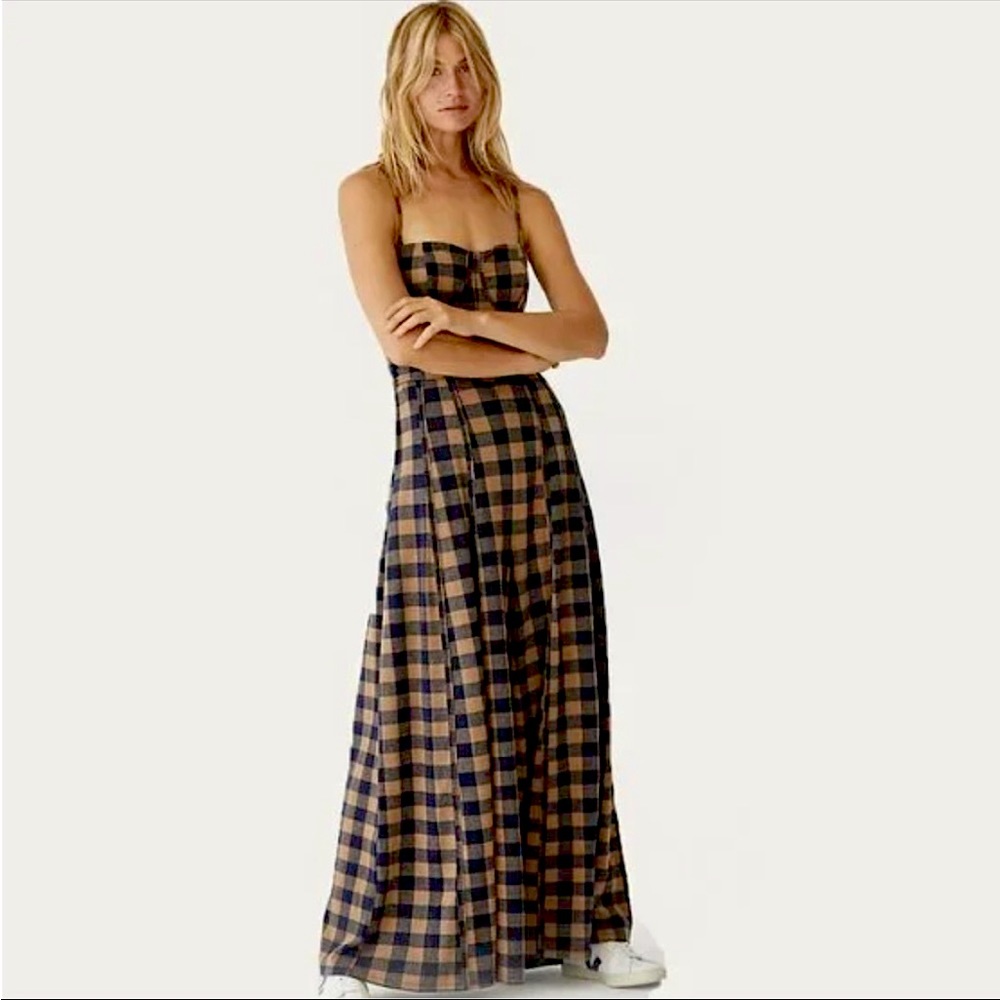 COPY - Free People Plaid bustier Jumpsuit